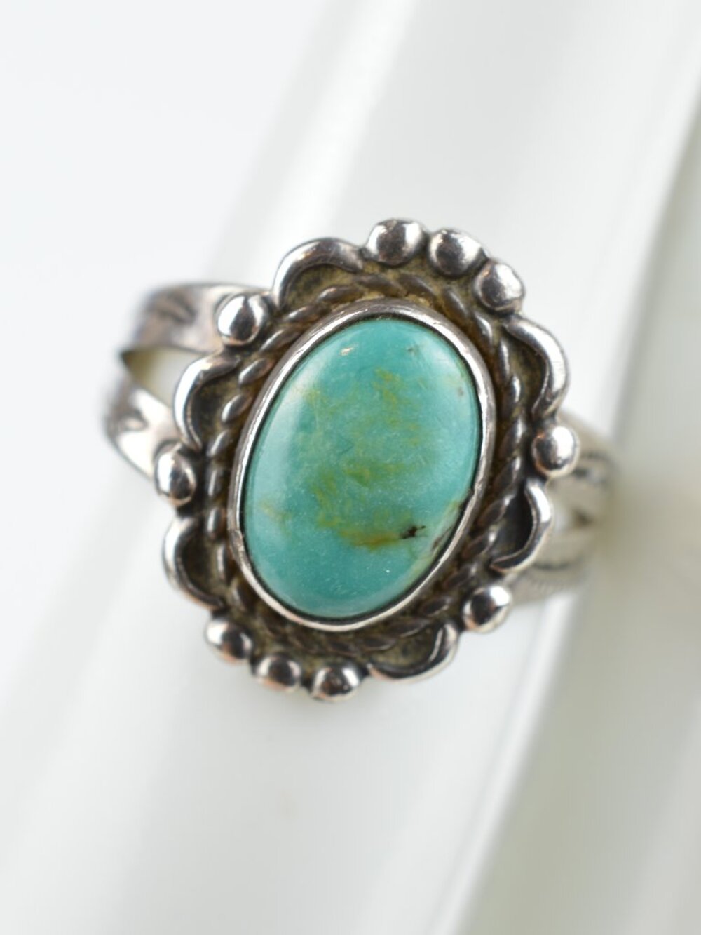 Vintage Bell Trading Post Sterling Silver Turquoise Ring Size 5 Southwestern